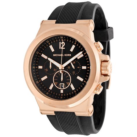 michael kors men's dylan chronograph matte black silicone watch|Michael Kors Dylan Chronograph Black Dial Black .